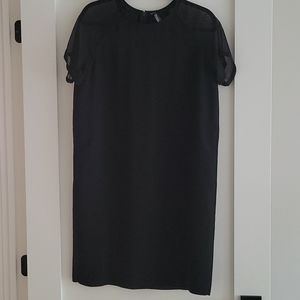Vince black shift dress with chiffon sleeves